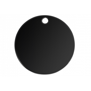 Médaille Chien Ronde Noir Médaille chien noire ronde moderne, acier inox brillant, gravure nette avec nom, numéro ou adresse complète.