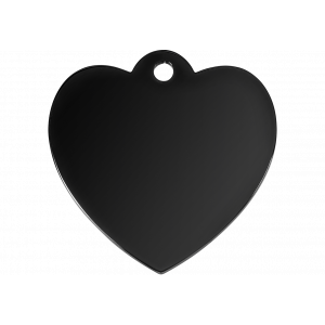 Medaglietta A Cuore In Nero Medaglietta cane a cuore in acciaio inox nero lucido, incisa su entrambi i lati con nome, indirizzo e contatti del cane.