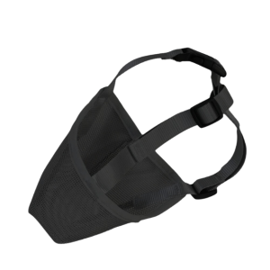 Muselière en Nylon Ultra Respirante pour Chien – Confortable et Sécurisée Muselière chien noire en nylon ultra-respirant avec lanières réglables et maille douce, confort et médaille chien.