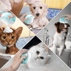 Brosse de Bain en Silicone Avec Distributeur de Shampoing – Brosse de Bain pour Chien, Chat Et Autres Animaux