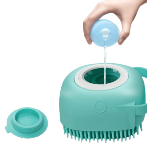 Brosse de Bain en Silicone Avec Distributeur de Shampoing – Brosse de Bain pour Chien, Chat Et Autres Animaux